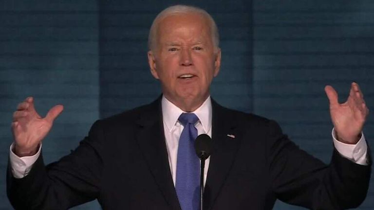 President Biden attacks Donald Trump during his DNC speech.