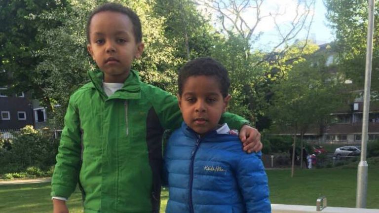 Abem (R), who survived the Grenfell fire, with his friend Isaac, who was killed in the blaze