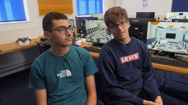 GCSE students Joseph and Michael think the technology will help them improve faster than traditional teaching