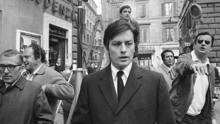 Alain Delon in Rome in 1969. Pic: AP