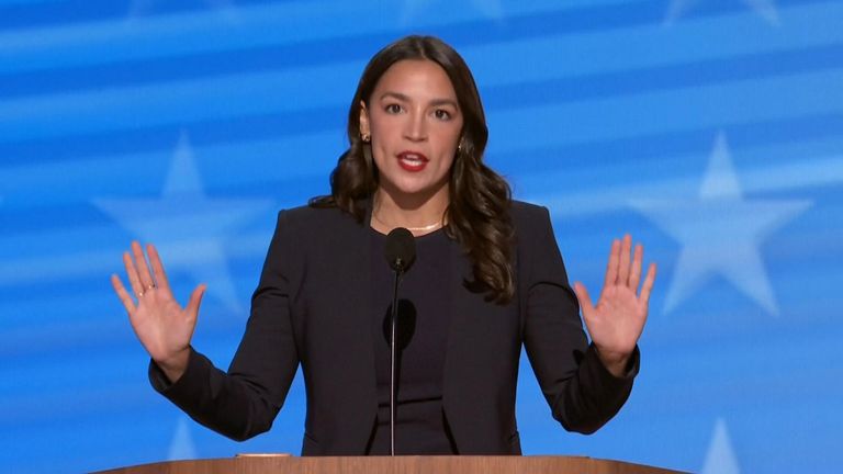 Congresswoman Alexandria Ocasio-Cortez attacked Donald Trump in her Democratic National Convention speech.