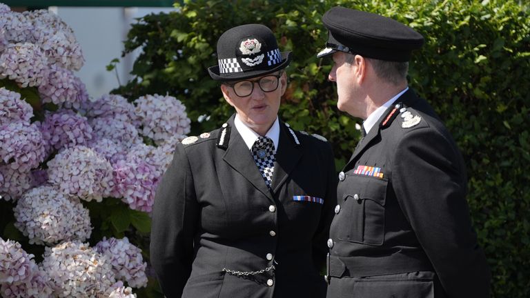 Chief Constable Serena Kennedy outside St Patrick's Church, Southport, before the funeral of Southport stabbing victim Alice da Silva Aguiar. The nine-year-old died in a knife attack at a dance class in Southport on July 29. Photo date: Sunday, August 11, 2024.