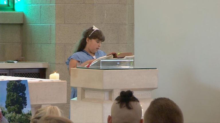 Alice's cousin gave a reading at the service