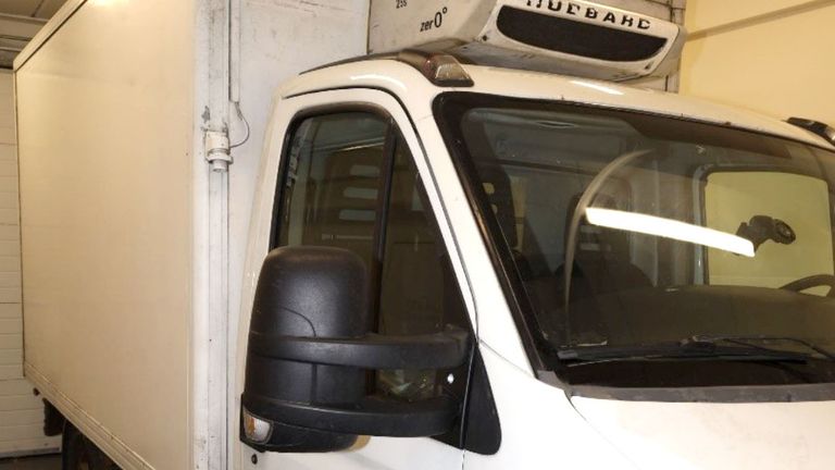 Specially constructed hide in van to smuggle migrants driven by Anas Al Mustafa
 