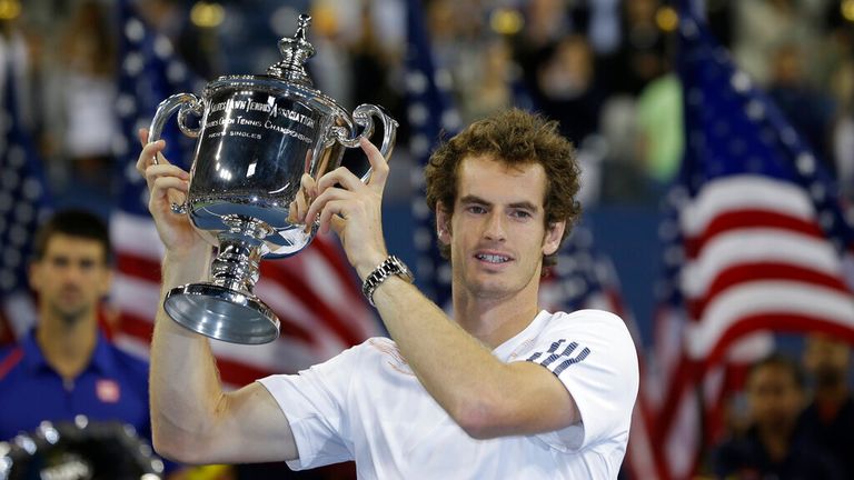 Andy Murray after winning the US Open in 2012. Pic: AP