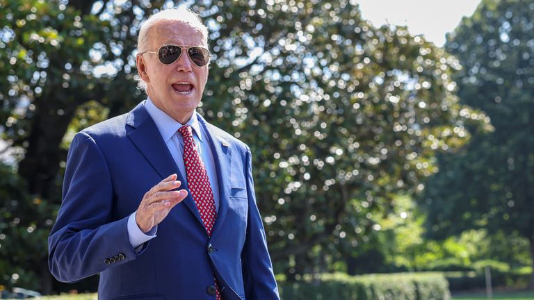 President Joe Biden on 2 August outside the White House. Pic: Reuters