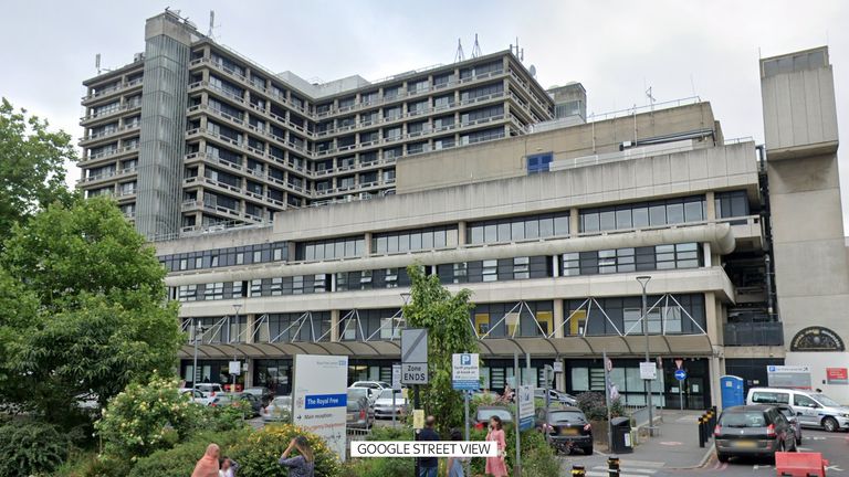 Royal Free Hospital in Camden, north London 