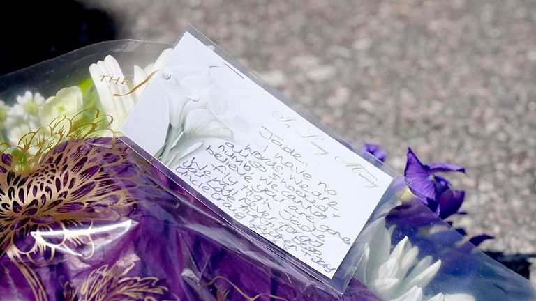 Tributes on Overbury Street, near the scene in Rushmore Road, Clapton.
Pic: PA