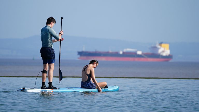 Clevedon Marine Lake in North Somerset. Pic: PA