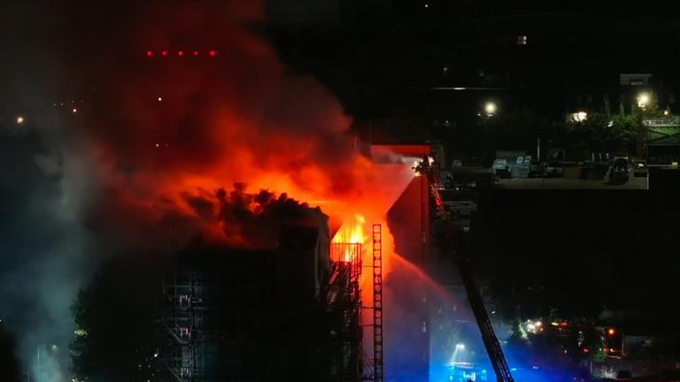 More than 200 firefighters respond to blaze at east London tower block