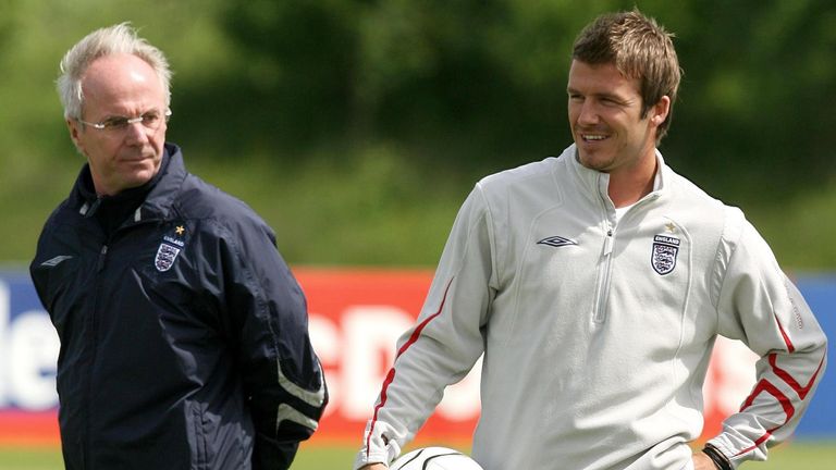 Sven-Goran Eriksson and David Beckham. Image: PA