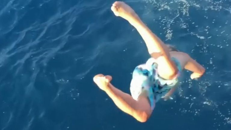 De Niro’s daughter, Drena, shared the video of the actor jumping off a yacht to celebrate his 81st birthday.