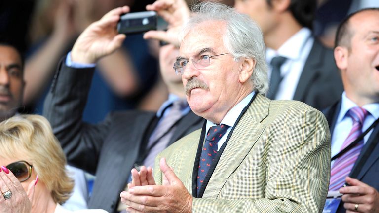 Tv Pundit Des Lynam in the stands as he watches Portsmouth against Fulham in 2009.
Pic: PA