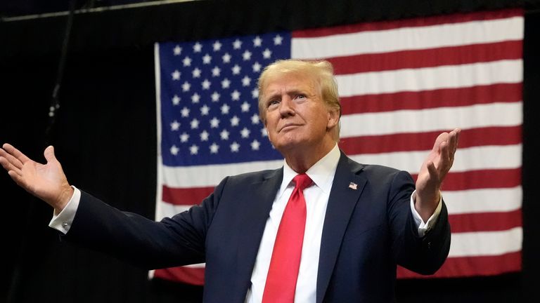 Donald Trump at the campaign rally in Montana. Photo: AP