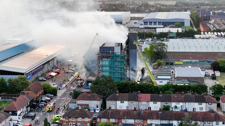 The scene of the fire this morning. Pic: UKNIP