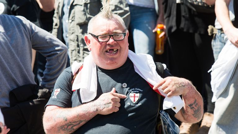 An EDL march in Newcastle in 2013