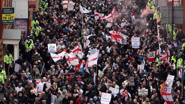 An EDL march in February 2011