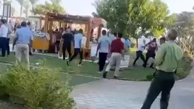 The fight broke out at a five-star hotel in Taba