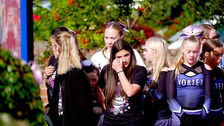 Members of the public line the streets for the funeral of  Elsie Dot Stancombe at St John's Church in Birkdale.
Pic: PA
 