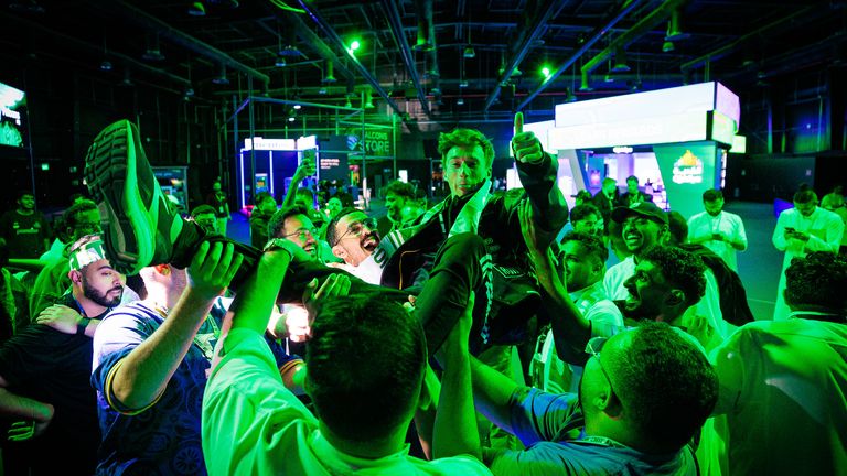 The scenes when Team Falcon won the World Cup. Image: Esports World Cup Foundation