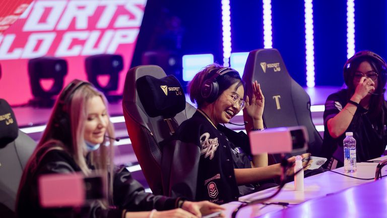 Women compete in the Mobile Legends: Bang Bang women's invitational. Pic: Esports World Cup Foundation