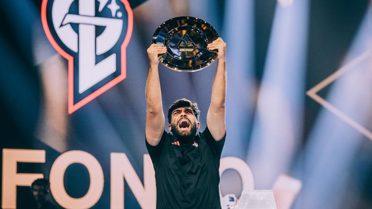 João "jafonso" Vasconcelos after winning the EA Sports FC 24 competition in Riyadh. Pic: Esports World Cup Foundation