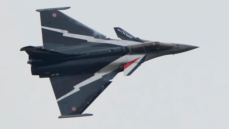 A Dassault Rafale jet performs a demonstration flight. File pic: AP