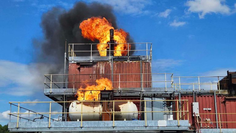 The Fire Service College uses certain buildings on its training ground to train crews to fight live fire. Pic: Fire Service College