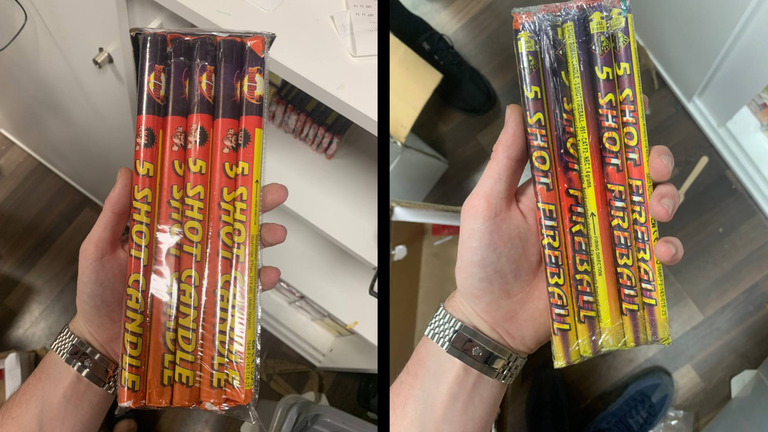 Fireworks offered for sale by user identified by Sky News. 