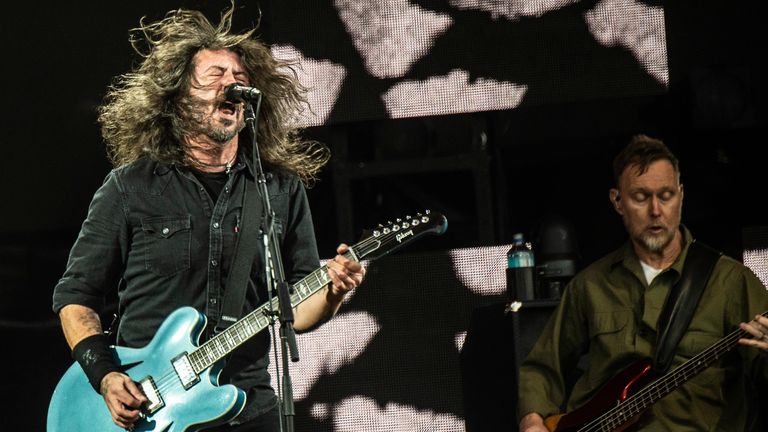 Foo Fighters performing at festival in Denmark in July. Pic: AP