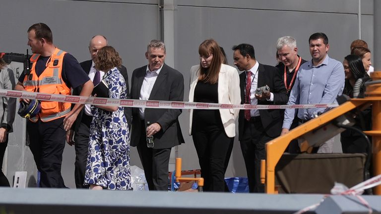 Deputy Prime Minister Angela Rayner at the scene in Dagenham following a blaze at a block of flats on Freshwater Road.
Pic PA