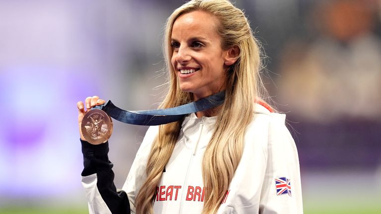 Team GB's Georgia Bell won the bronze medal in the women's 1500m. Pic: PA