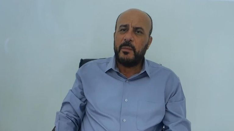 Hamas spokesman in Lebanon Dr Ahmad Abdulhadi speaks to Sky special correspondent Alex Crawford