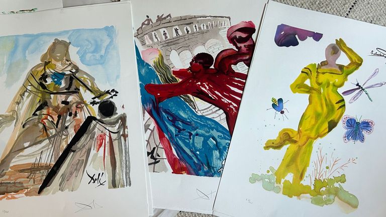 Some of the lithographs discovered in a London garage. Pic: Hansons Richmond