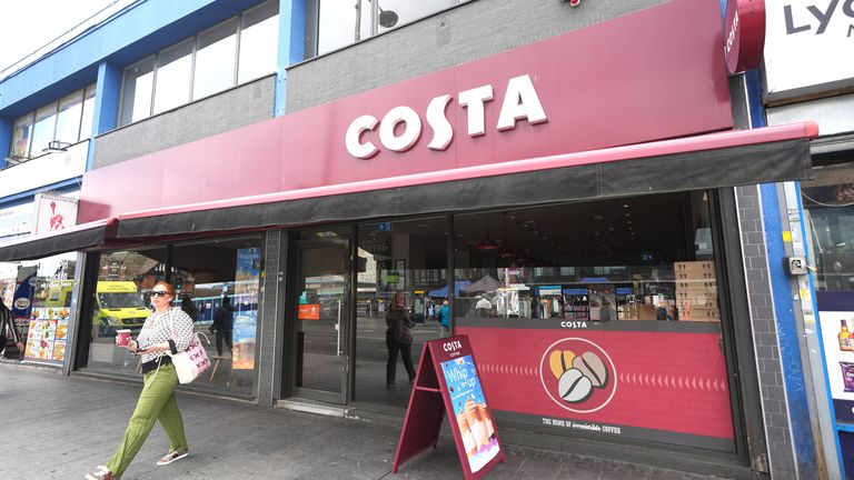 A view of the Costa Coffee branch on Station Parade in Barking, east London, where Abimbola Duyile bought her 13-year-old daughter Hannah Jacobs a hot chocolate  