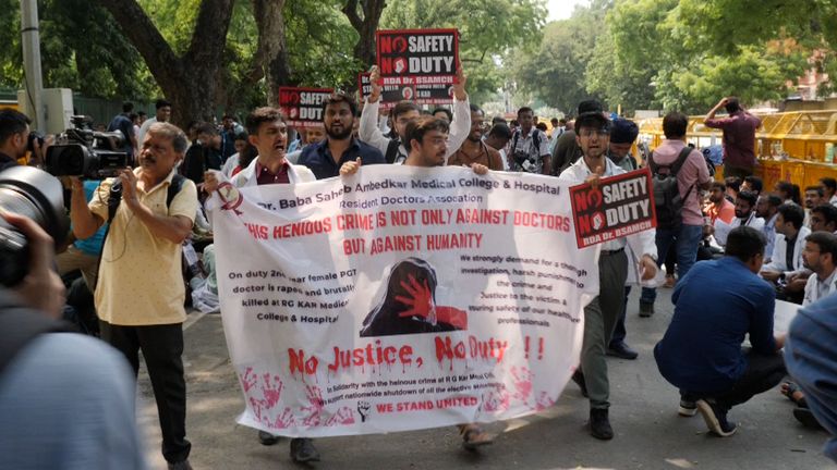 Protests over Indian doctor's rape and murder