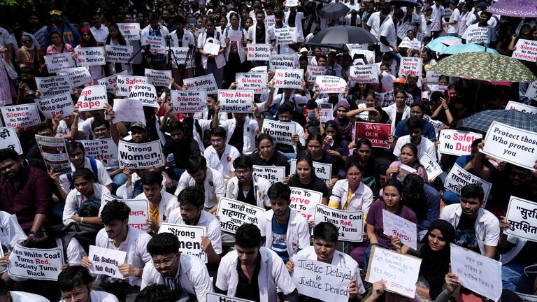 A demonstration was also staged in Mumbai on Friday. Pic: AP