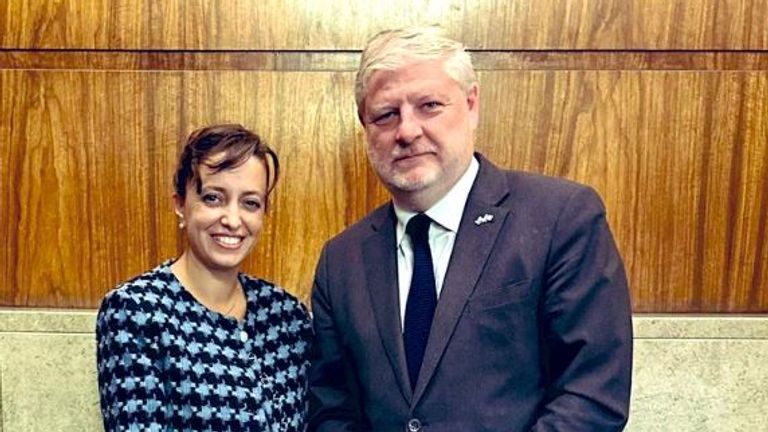 Israel's deputy ambassador to the UK Daniela Grudsky posted a photo of her meeting with Angus Robertson. Pic: Daniela Grudsky

