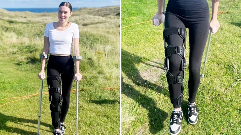 Jade Brooks said "around 10 people" fell on her. Pic: PA