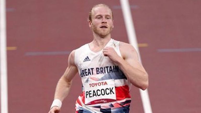 Jonnie Peacock during the men's 100m T64 race in Tokyo. Pic: PA