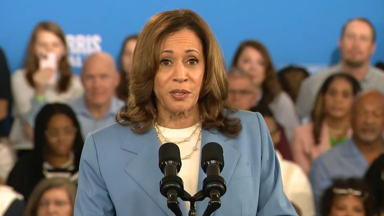 Vice President Kamala Harris spoke about her experience at McDonald’s during a campaign event in Raleigh, North Carolina.