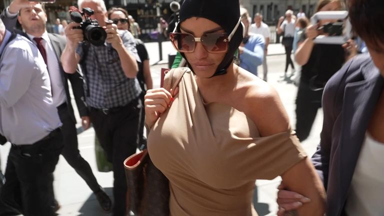 Katie Price arrives at court after being arrested at Heathrow Airport  | News UK Video News | Sky News