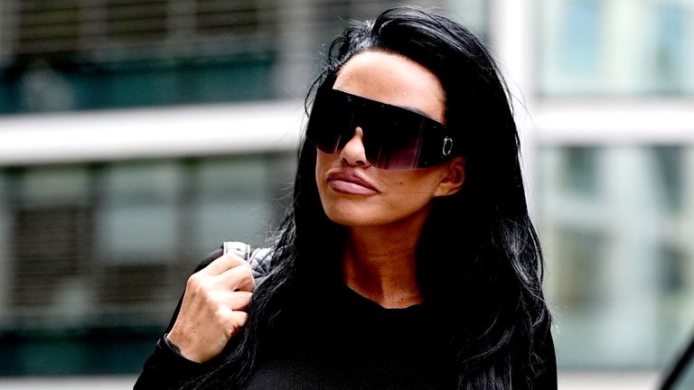 Katie Price arriving at the Rolls Building.
Pic: PA