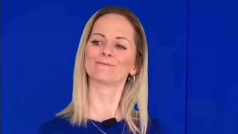 Nerine Skinner posing as Liz Truss