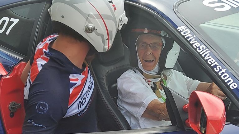 Mrs Baillie drives to Silverstone for her 100th birthday