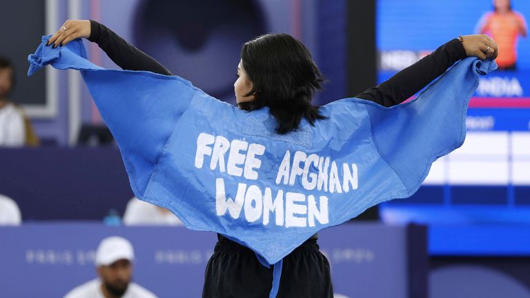 Manizha Talash shared a political message during her performance. Pic: AP