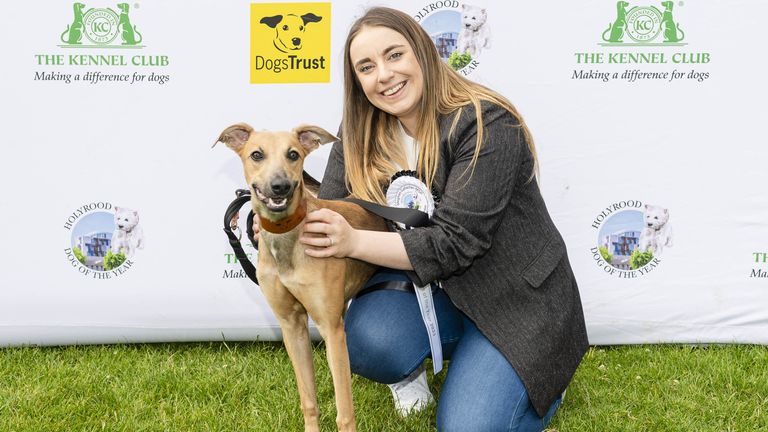 EDITORIAL USE ONLY Ariel (from the Dogs Trust), the Whippet, with Meghan Gallacher MSP attends this year's Holyrood Dog of the Year competition, organised jointly by Dogs Trust and The Kennel Club, Edinburgh. Picture date: Monday June 26, 2023. The Runners up have been announced as Kura and Tess White, and in third place Oakley with Alison Johnson. The "pawblic" vote winners were Joy with Mark Ruskell. The annual competition is open to all canines belonging to Members of The Scottish Parliament 