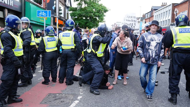 Hundreds have gathered in Middlesbrough. Pic: PA