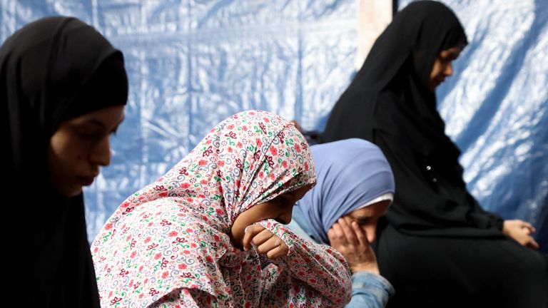 Muslim women attend Friday prayers at a mosque in Belfast after the riots. Pic: Reuters