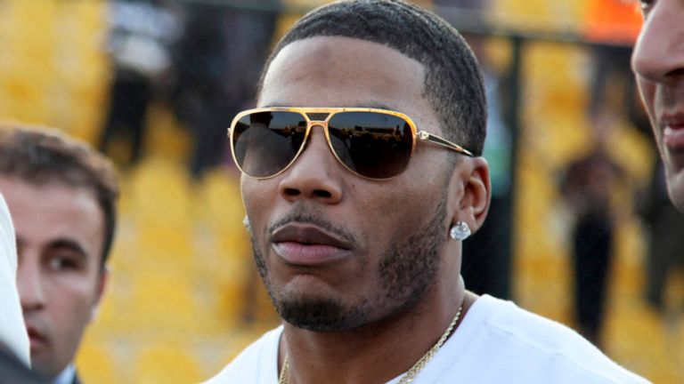 FILE - Rapper Nelly approaches the stage for a concert in Erbil, northern Iraq, March 13, 2015. (AP Photo/Seivan M. Salim, File)


